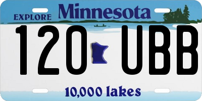 MN license plate 120UBB