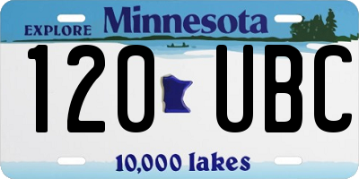 MN license plate 120UBC
