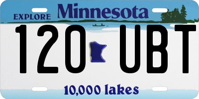 MN license plate 120UBT