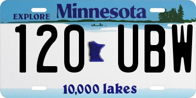 MN license plate 120UBW