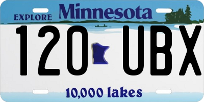 MN license plate 120UBX