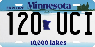 MN license plate 120UCI