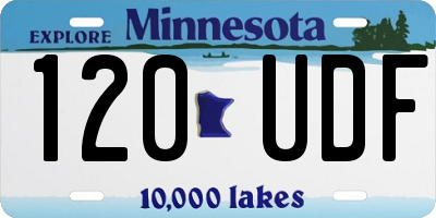 MN license plate 120UDF