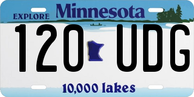 MN license plate 120UDG