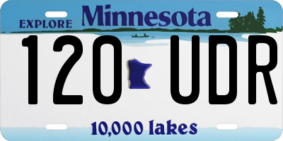 MN license plate 120UDR