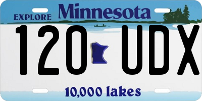 MN license plate 120UDX