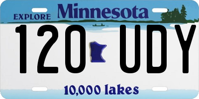 MN license plate 120UDY