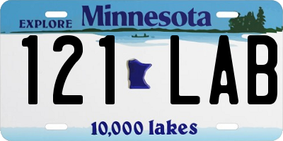 MN license plate 121LAB