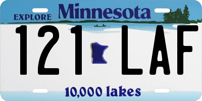 MN license plate 121LAF