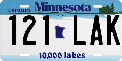 MN license plate 121LAK