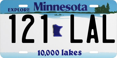 MN license plate 121LAL
