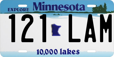 MN license plate 121LAM