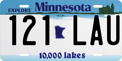 MN license plate 121LAU