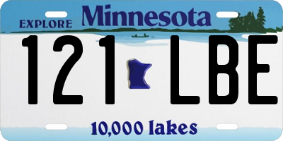 MN license plate 121LBE