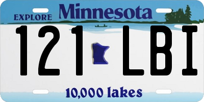 MN license plate 121LBI