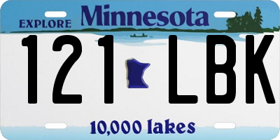 MN license plate 121LBK