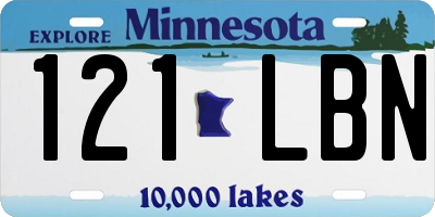 MN license plate 121LBN
