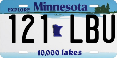 MN license plate 121LBU