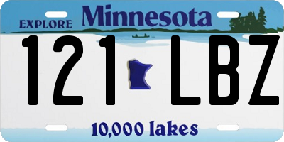 MN license plate 121LBZ
