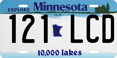 MN license plate 121LCD