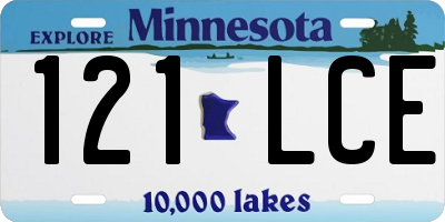 MN license plate 121LCE