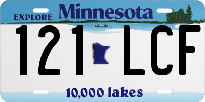 MN license plate 121LCF