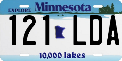 MN license plate 121LDA