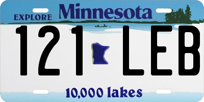 MN license plate 121LEB