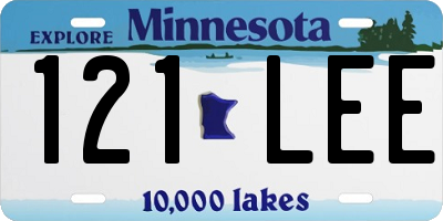 MN license plate 121LEE