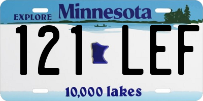 MN license plate 121LEF