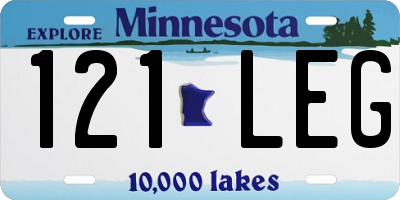 MN license plate 121LEG