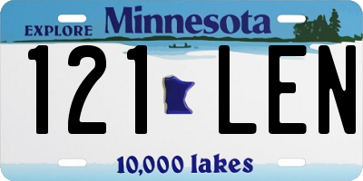 MN license plate 121LEN