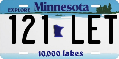 MN license plate 121LET