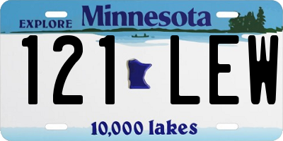 MN license plate 121LEW