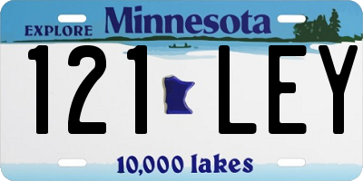 MN license plate 121LEY