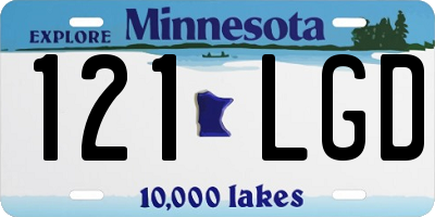 MN license plate 121LGD