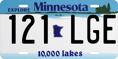 MN license plate 121LGE