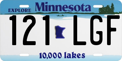 MN license plate 121LGF