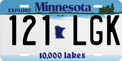 MN license plate 121LGK