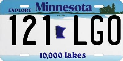 MN license plate 121LGO