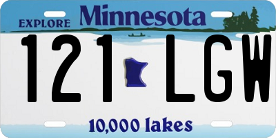 MN license plate 121LGW
