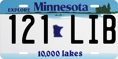 MN license plate 121LIB