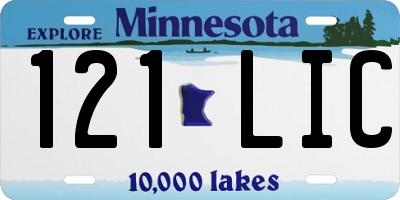 MN license plate 121LIC