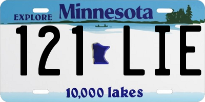 MN license plate 121LIE