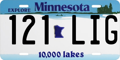 MN license plate 121LIG