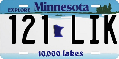 MN license plate 121LIK