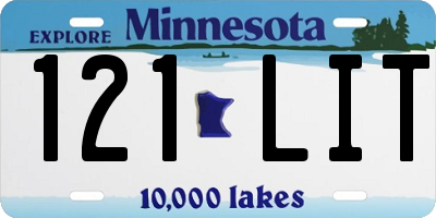 MN license plate 121LIT