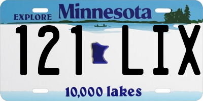 MN license plate 121LIX