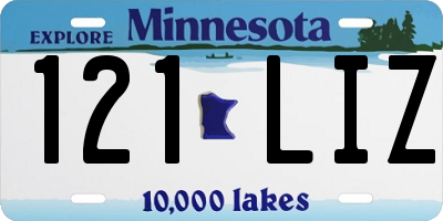 MN license plate 121LIZ