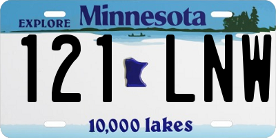 MN license plate 121LNW